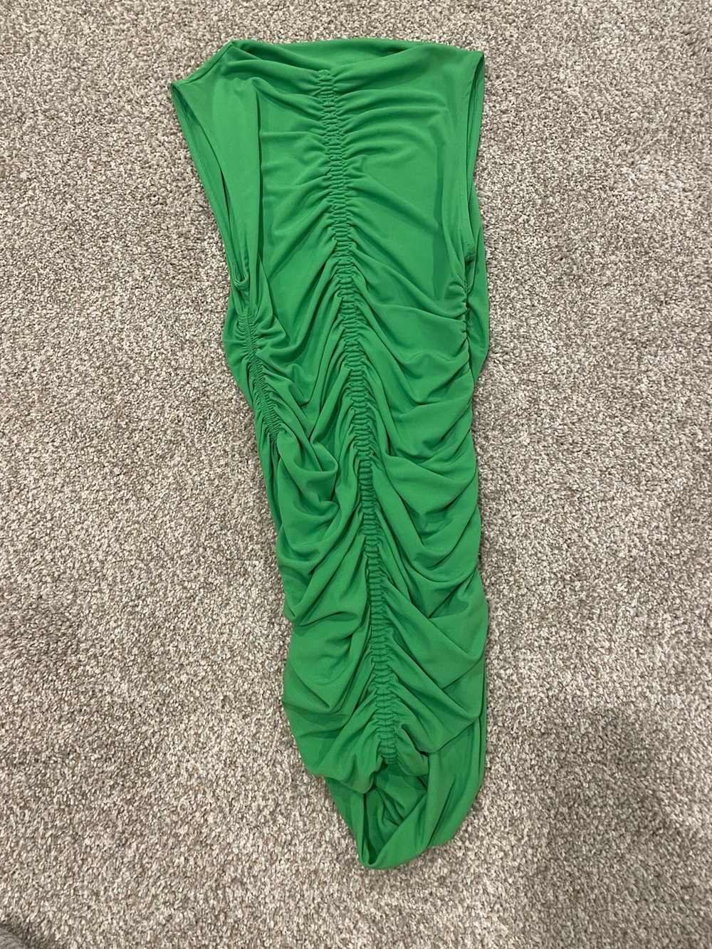 Zara Bright Green Ruched Dress